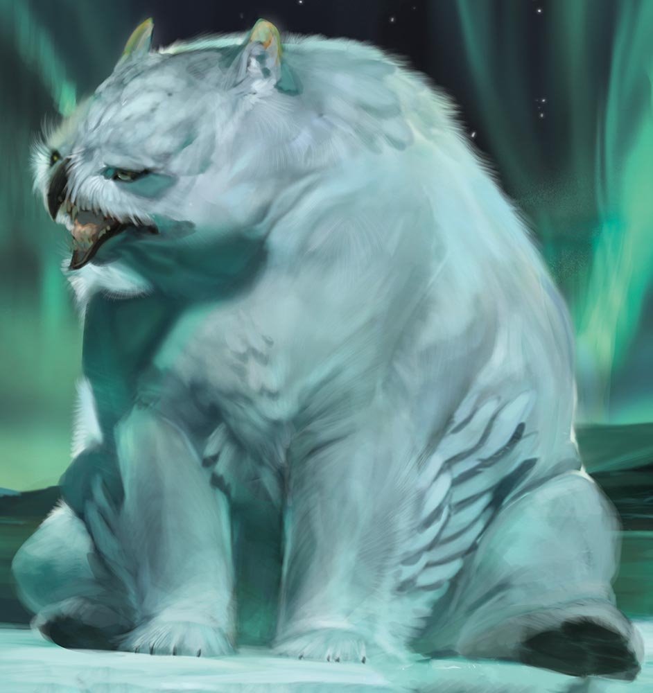 Snowy owlbear monster from D&D monster manual 